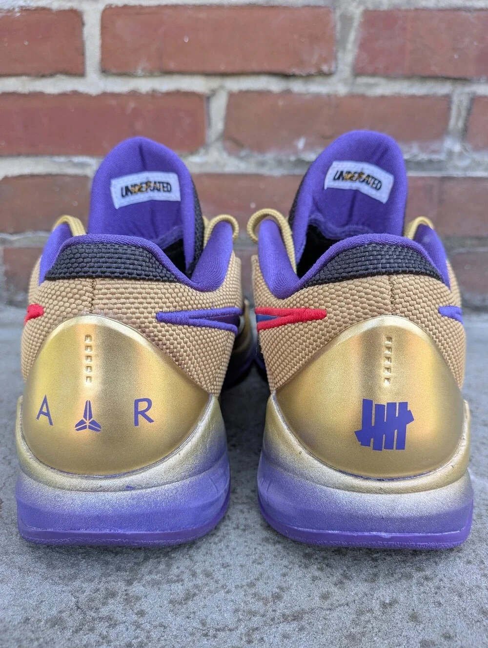 Nike Kobe V Protro UNDFTD Gold Purple Red Basketball Shoes Low Top Size 6